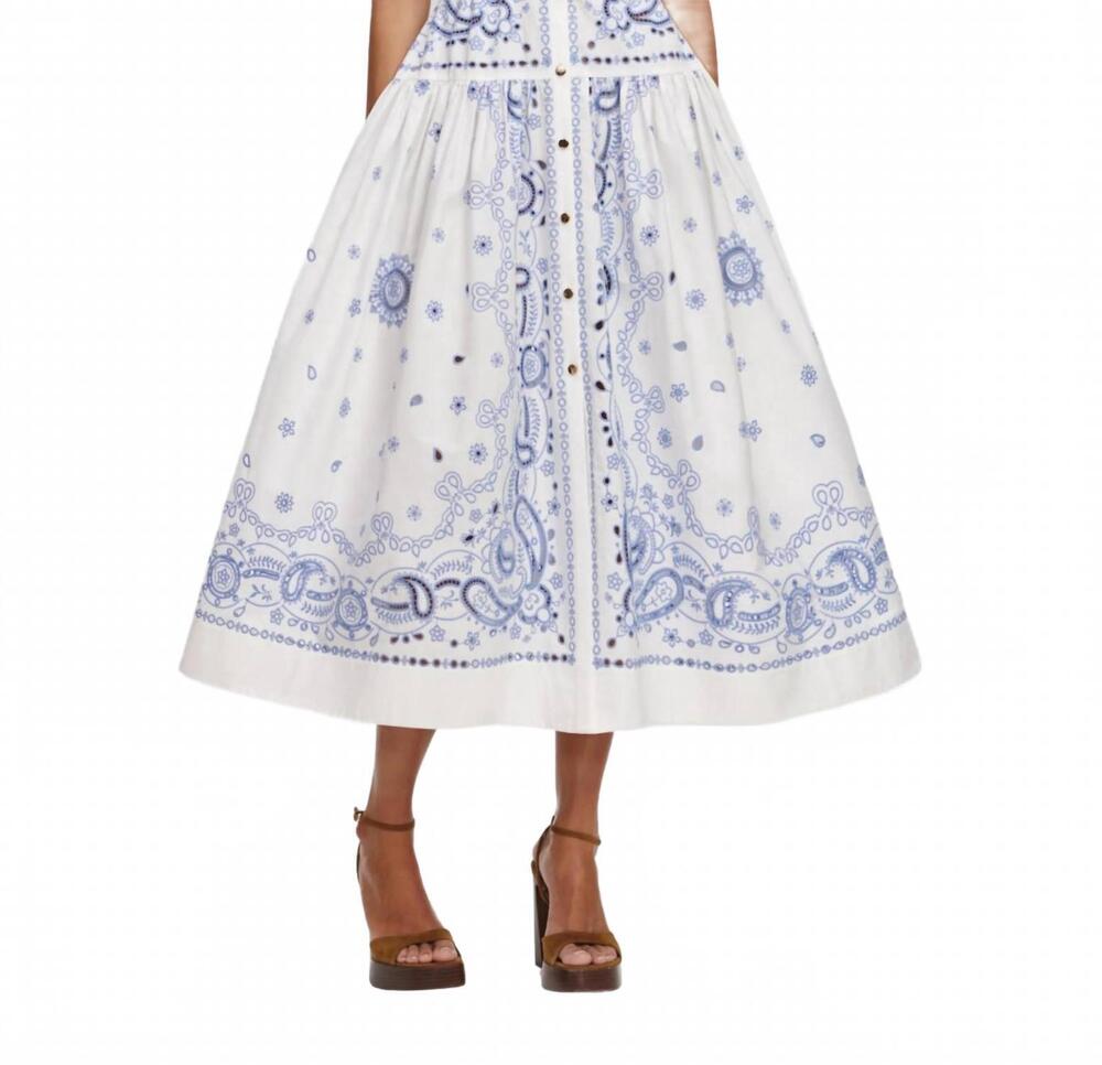 NEW SELF-PORTRAIT embroidered midi shirt dress in white
